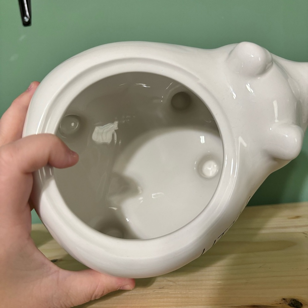 NEW Rae Dunn Little Piggy Pig Canister Country Kitchen Decor White Pig - Picture 2 of 7